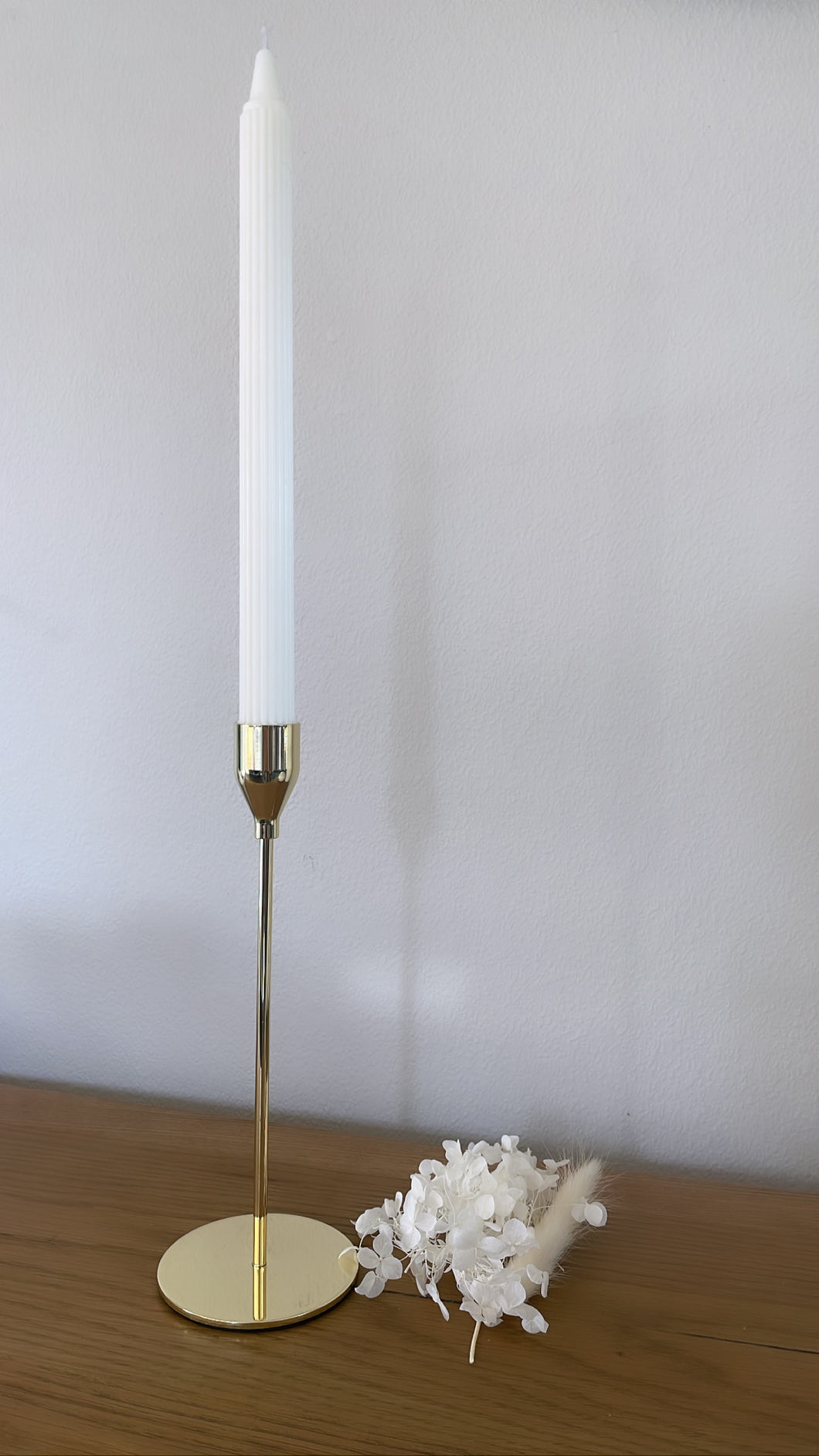 Gold Candle holder and candle