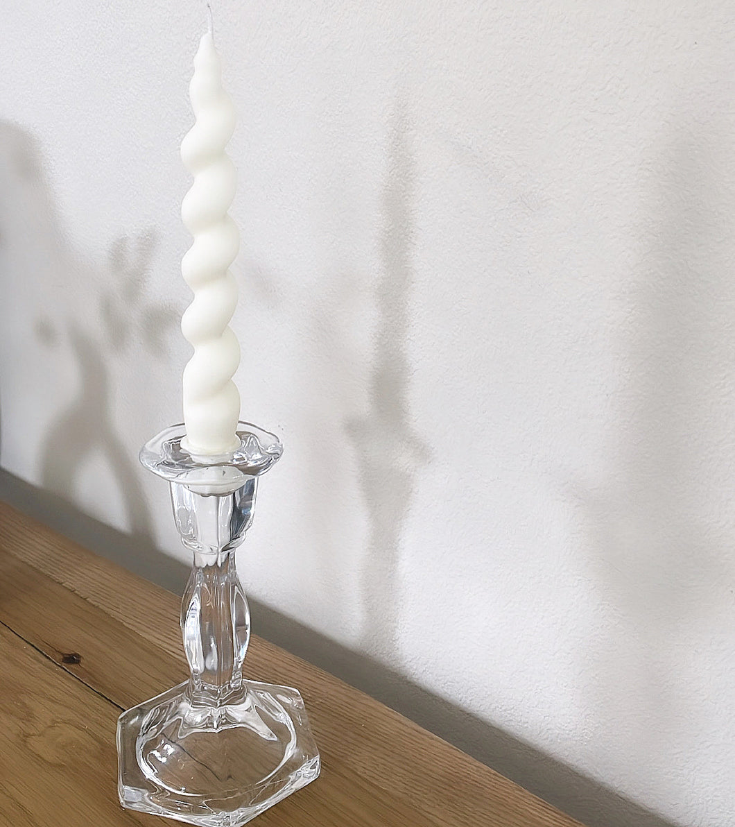 Twirled Ember with Glass candle holder